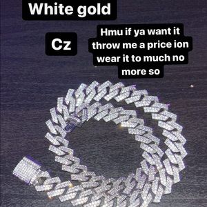 White gold (real) and cz stones 18 inches